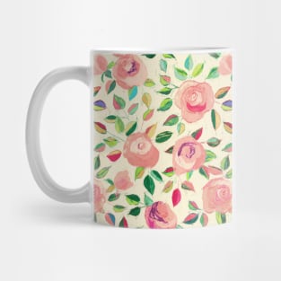 Pastel Roses in Blush Pink and Cream Mug